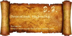 Dvoracsek Hajnalka névjegykártya